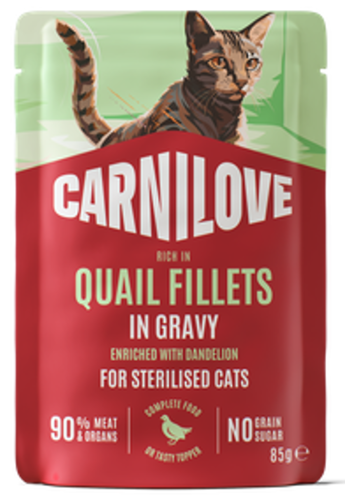 Carnilove® Paté Pouch Quail Fillets in Gravy with Dandelion for Sterilised Cats 85gr